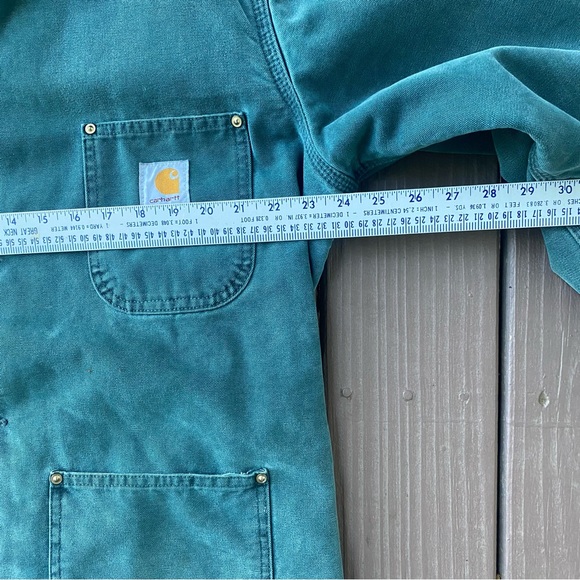 Vtg 90s Carhartt CB1043 Detroit Jacket Chore Coat Blanket Lined Distressed M - Picture 9 of 16